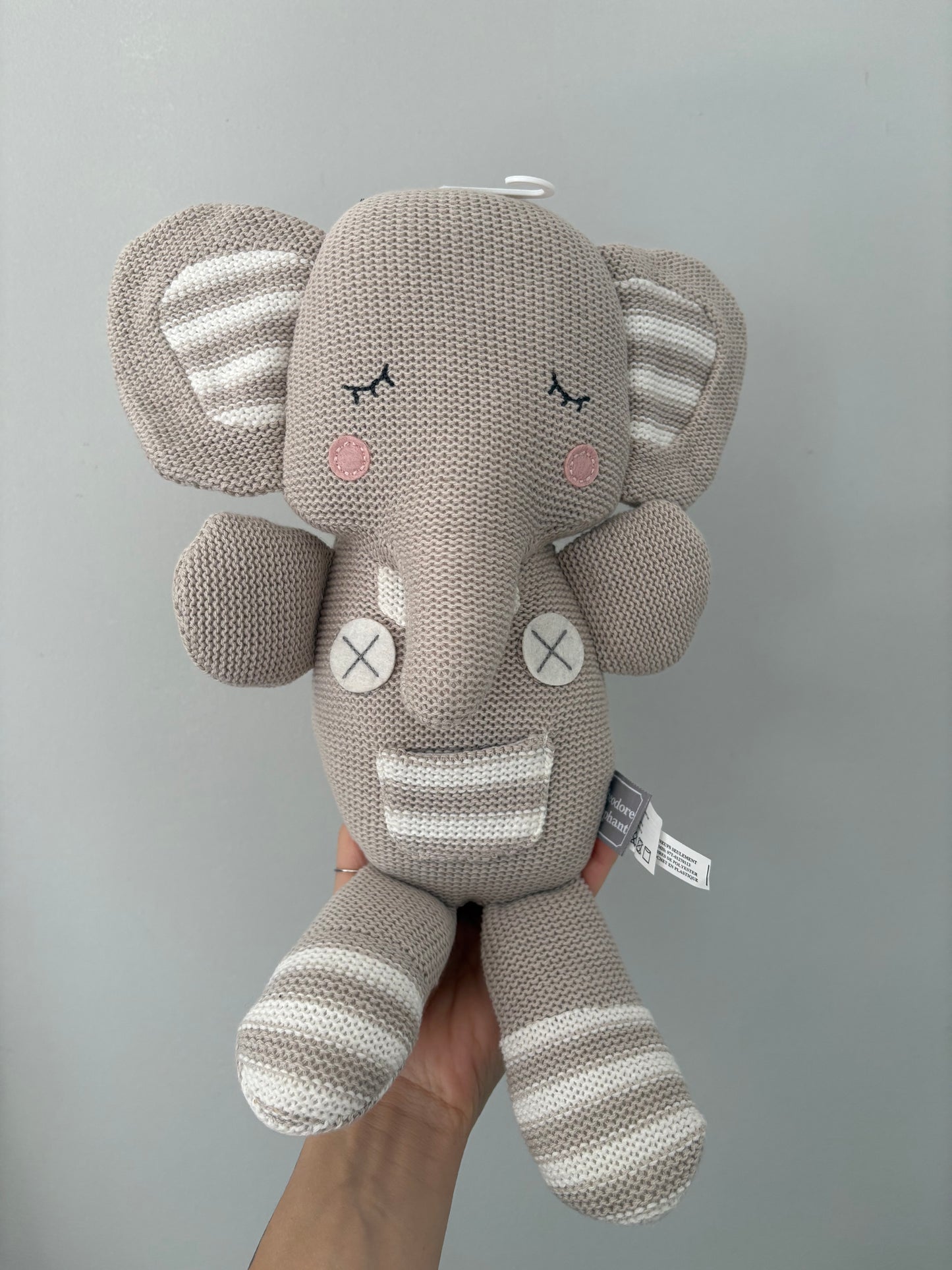 *Neuf sans étiquette * Peluche hochet / Théodore éléphant / Living textile